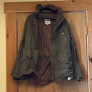 Jacket in army green denim